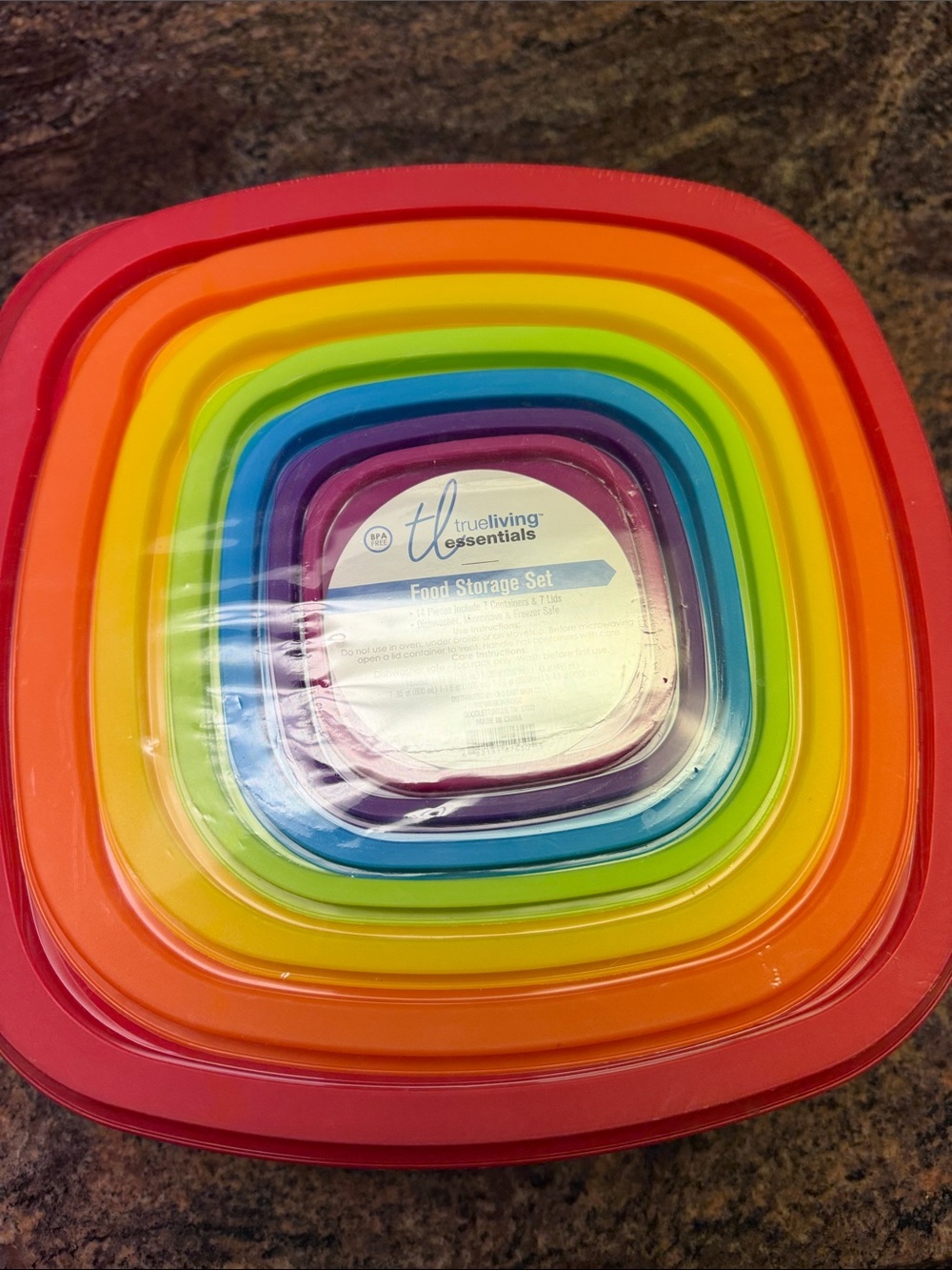 Trueliving Essentials Rainbow Nesting Food Storage Set - Multicolor